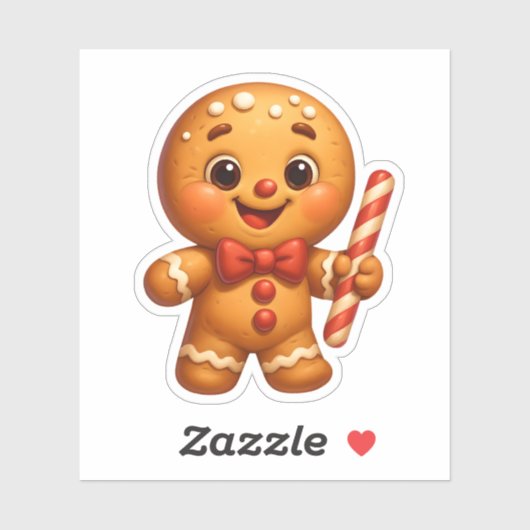 Cute Gingerbread Christmas Sticker (Blatt)