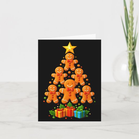 Cute Gingerbread Christmas Tree Holiday Funny Xmas Karte (Vorderseite)