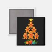 Cute Gingerbread Christmas Tree Holiday Funny Xmas Magnet (Vorderseite/Rückseite)