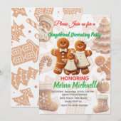 Cute Gingerbread Cookie Decorating Party Einladung (Vorne/Hinten)