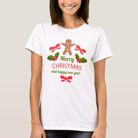 Cute Gingerbread Family Christmas Tee USA (Vorderseite)