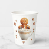 Cute Gingerbread Family Cookie Decorating Party Pappbecher (Rückseite)