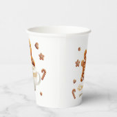 Cute Gingerbread Family Cookie Decorating Party Pappbecher (Rechts)