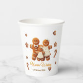 Cute Gingerbread Family Cookie Decorating Party Pappbecher (Vorderseite)