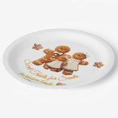 Cute Gingerbread Family Cookie Decorating Party Pappteller (Schrägansicht)