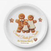 Cute Gingerbread Family Cookie Decorating Party Pappteller (Vorderseite)