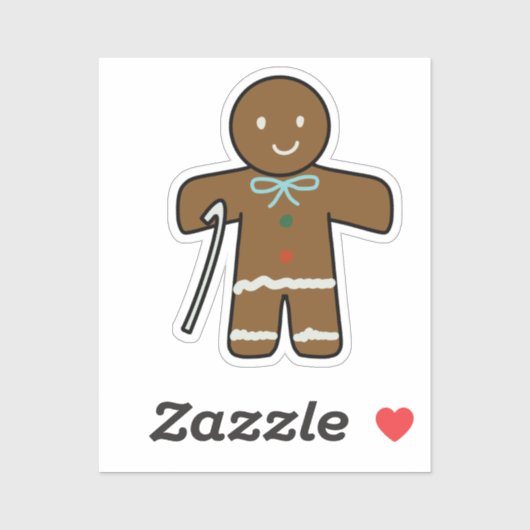 Cute Gingerbread for Book and Gift Custom Cut Aufkleber (Blatt)