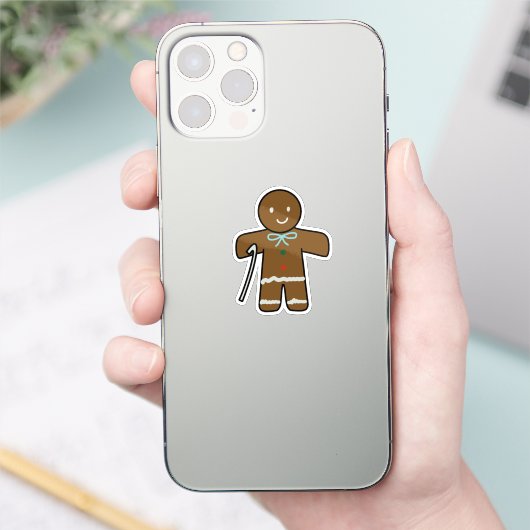 Cute Gingerbread for Book and Gift Custom Cut   Aufkleber (Telefon)