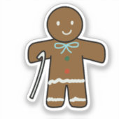 Cute Gingerbread for Book and Gift Custom Cut Aufkleber (Vorderseite)
