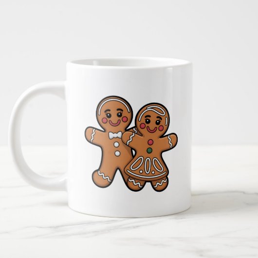 Cute Gingerbread Friends Jumbo-Tasse (Links)