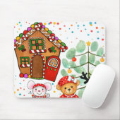 Cute Gingerbread House Christmas Mousepad (Mit Mouse)