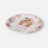 Cute Gingerbread House Girl Birthday Party Pappteller (Schrägansicht)