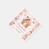 Cute Gingerbread House Girl Birthday Party Serviette (Ecke)