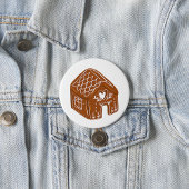 Cute Gingerbread House Holiday Cookie Button