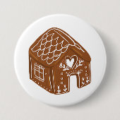 Cute Gingerbread House Holiday Cookie Button (Vorderseite)