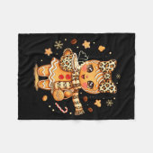 Cute Gingerbread Leopard Christmas Xmas Girl Women Fleecedecke (Vorderseite (Horizontal))