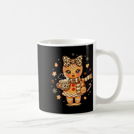 Cute Gingerbread Leopard Christmas Xmas Girl Women Kaffeetasse (Rechts)