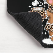 Cute Gingerbread Leopard Christmas Xmas Girl Women Mousepad (Ecke)