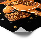 Cute Gingerbread Leopard Christmas Xmas Girl Women Poster (Ecke)