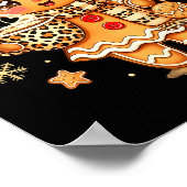Cute Gingerbread Leopard Christmas Xmas Girl Women Poster (Ecke)