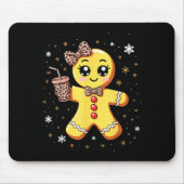 Cute Gingerbread Leopard Coquette Christmas Mousepad (Vorne)