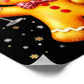 Cute Gingerbread Leopard Coquette Christmas Wine X Poster (Ecke)