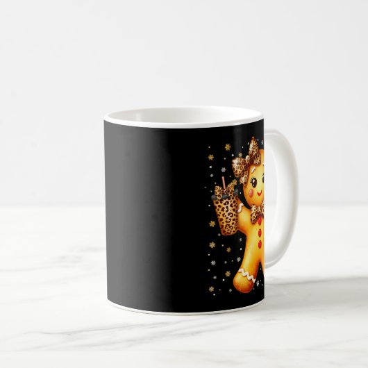 Cute Gingerbread Leopard Coquette Christmas Xmas G Kaffeetasse (VorderseiteRechts)