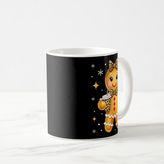 Cute Gingerbread Leopard Coquette Christmas Xmas G Kaffeetasse (VorderseiteRechts)