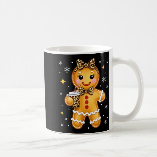 Cute Gingerbread Leopard Coquette Christmas Xmas G Kaffeetasse (Rechts)