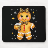 Cute Gingerbread Leopard Coquette Christmas Xmas G Mousepad (Vorne)