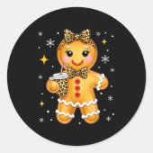 Cute Gingerbread Leopard Coquette Christmas Xmas G Runder Aufkleber (Vorderseite)