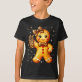 Cute Gingerbread Leopard Coquette Christmas Xmas G T-Shirt (Vorderseite)