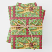Cute Gingerbread Man Blowing Horn, Christmas Candy Geschenkpapier Set (Beispiel)