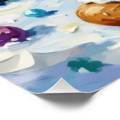 Cute Gingerbread Man Cheerful Christmas Cookie Art Poster (Ecke)