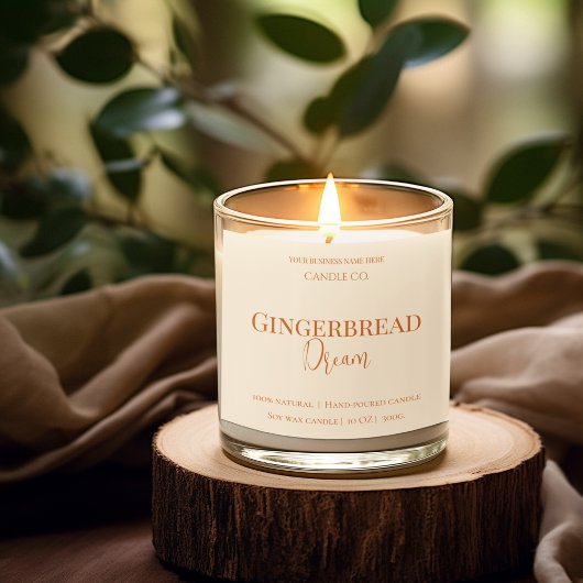 Cute Gingerbread Man Christmas Candle Label Quadratischer Aufkleber