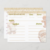 Cute Gingerbread Man Christmas recipe card (Vorne/Hinten)