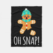 Cute Gingerbread Man Funny Christmas Oh Snap Fleecedecke (Vorderseite)