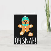 Cute Gingerbread Man Funny Christmas Oh Snap Karte (Vorderseite)