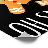 Cute Gingerbread Man Funny Christmas Oh Snap Poster (Ecke)