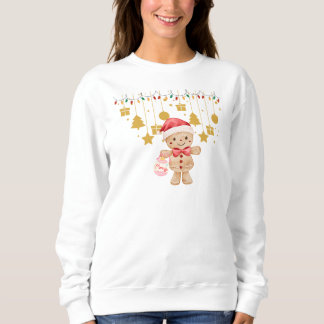 Cute Gingerbread Man Merry Christmas Lights sweats Sweatshirt