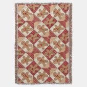 Cute Gingerbread Man Patchwork Pattern Style Decke (Vorderseite Vertikal)