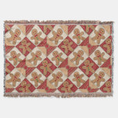 Cute Gingerbread Man Patchwork Pattern Style Decke (Vorderseite)