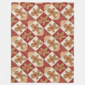 Cute Gingerbread Man Patchwork Pattern Style Fleecedecke (Vorderseite)