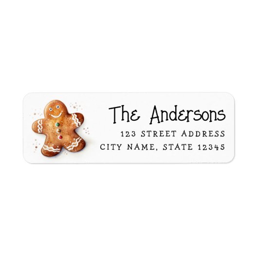 Cute gingerbread man return address (Vorne)