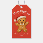Cute Gingerbread Man with Santa Hat - Geschenkanhänger (Vorderseite)