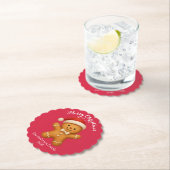 Cute Gingerbread Man with Santa Hat -  Untersetzer (Vor Ort)