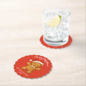 Cute Gingerbread Man with Santa Hat -  Untersetzer (Vor Ort)