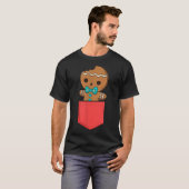 Cute Gingerbread Pocket Christmas Design T-Shirt (Vorne ganz)