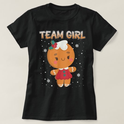 Cute Gingerbread Team Girl Design T-Shirt (Design vorne)