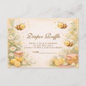 Cute Gingham Honey Bee Diapper Raffle Begleitkarte (Vorderseite)